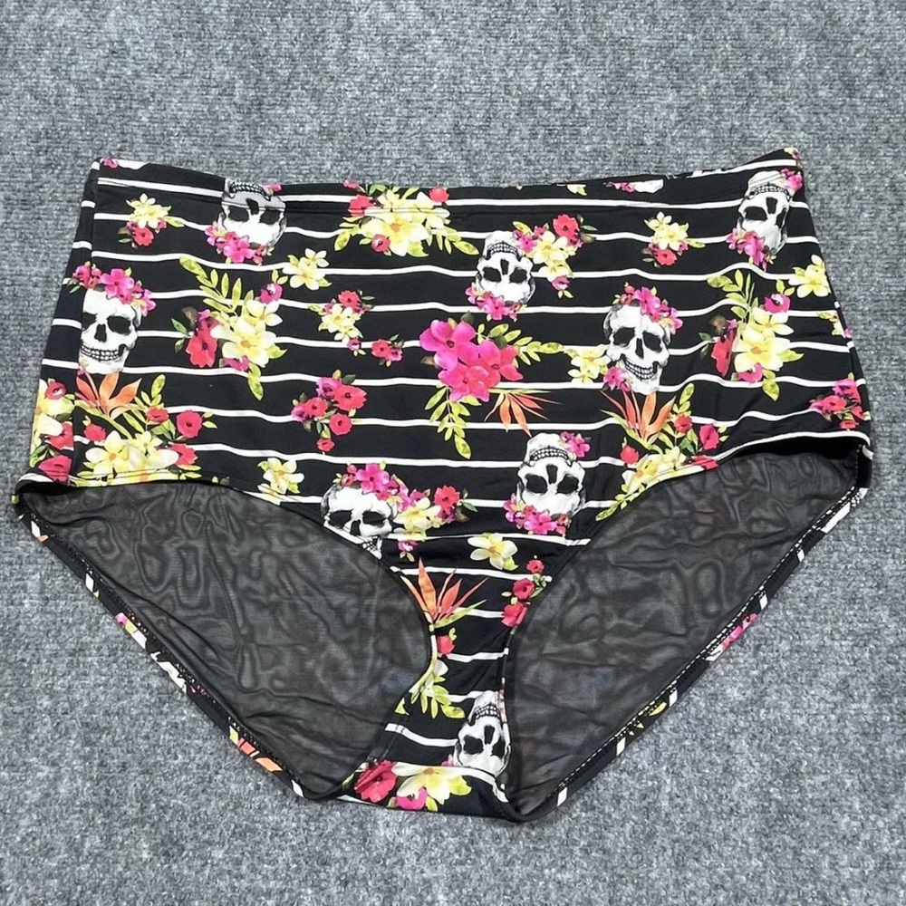 Torrid Black Floral Bikini Bottoms